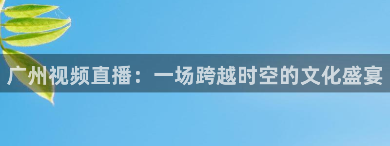 9255tv直播无插件nba：广州视频直播：一场跨越时空的文化盛宴